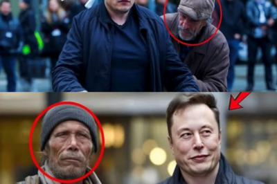 Elon Musk pretends to be blind while crossing the street