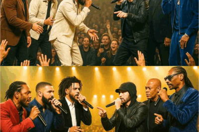 RAP WAR EXPLODES: What Started as Subtle Jabs Has Now Erupted Into an EPIC Showdown—Kendrick Lamar, Drake, and J. Cole Secretly Form Alliance to Take on the Legends Eminem, Dr. Dre, and Snoop Dogg in What Fans Are Calling the Most Electrifying Battle of the Decade! Will This Be the Clash That Redefines Hip-Hop Forever—or Destroy Careers Along the Way?