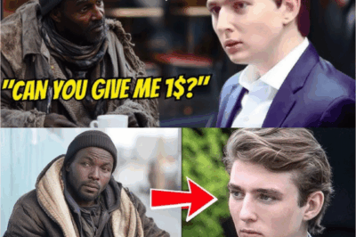 BREAKING: A Homeless Man Stopped Barron Trump on the Street Asking for Just $1—But What the Former First Son Did Next Was So Unexpected, So Powerful, It Left Witnesses in Tears and Sparked a National Conversation About Kindness, Legacy, and What It Really Means to Carry the Trump Name in Public.
